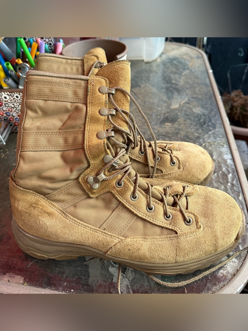 DANNERS Boots $350 Reckoning Men's Combat Coyote 8" Lace-Up Round